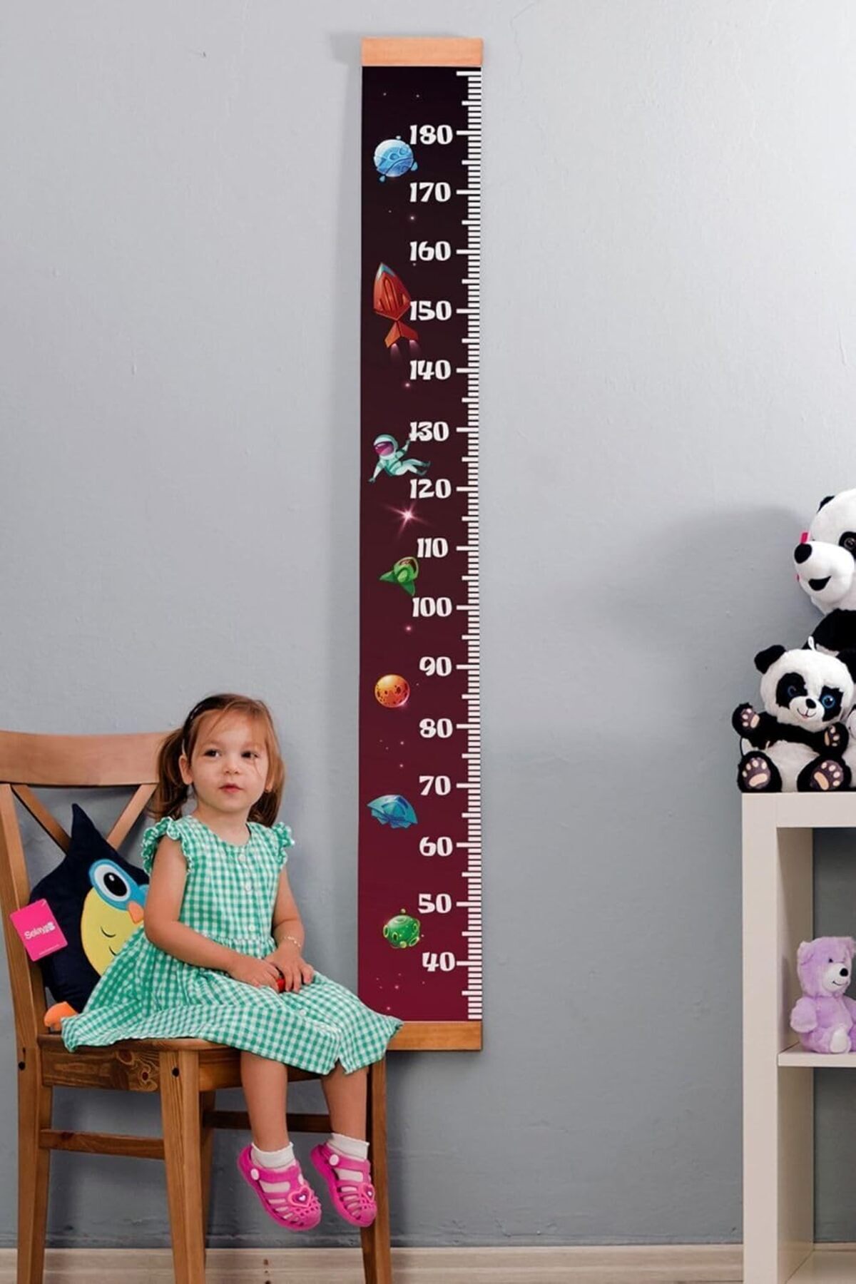 STOREMAX Hediye Uzay Tasarımlı Boy Ölçme Cetveli - Asılabilir Boy Ölçer - Duvar Bebek Boy Ölçer 1155328