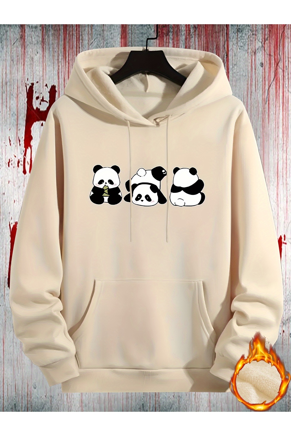 trendypassion Unisex Cute Pandas Printed Oversize Sweatshirt