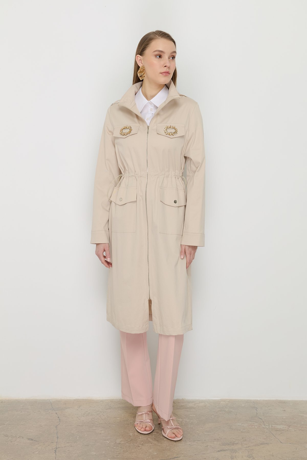 Nihan Aksesuar Detaylı Kap Bej