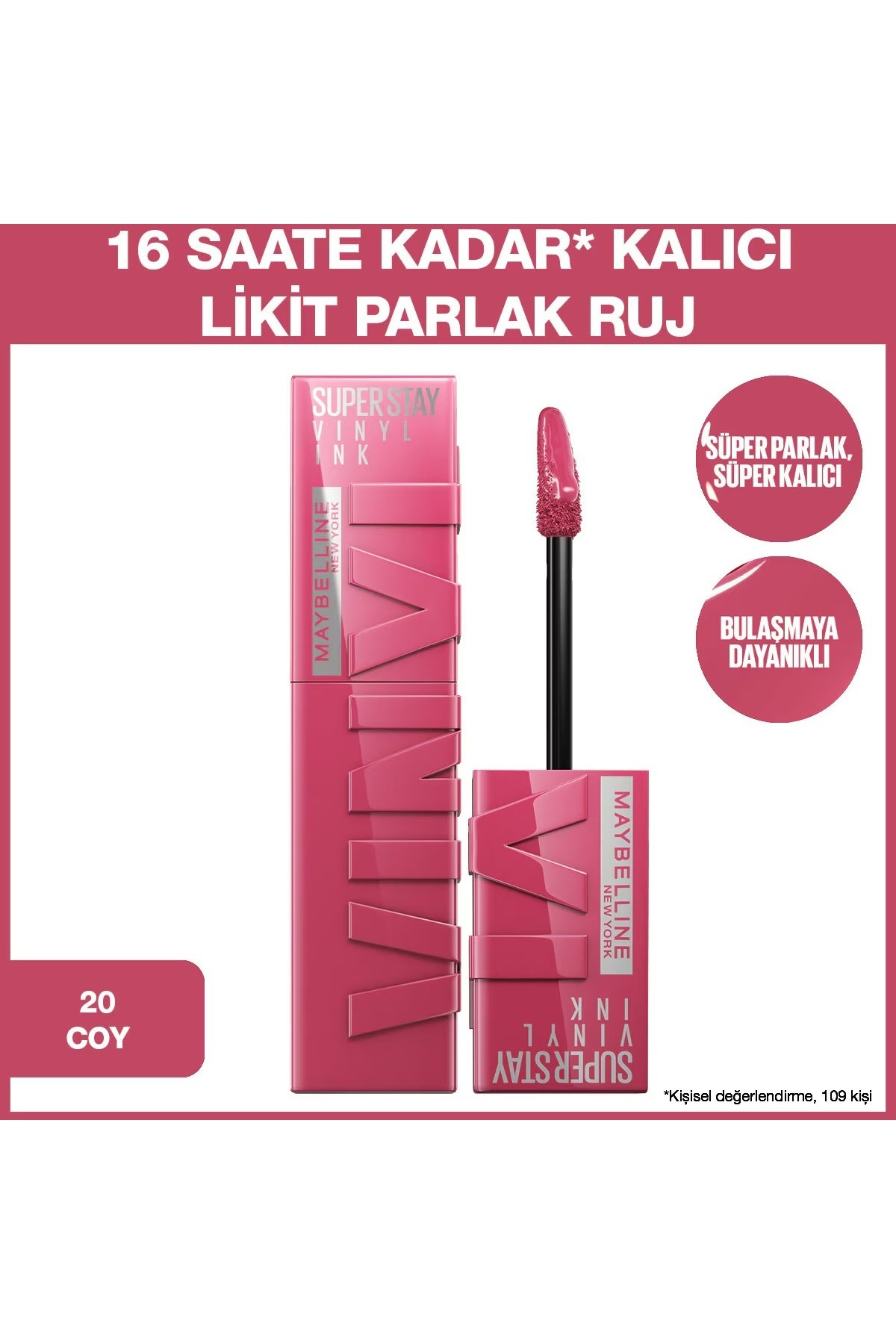 Maybelline New York Vinyl Ink Ruj Coy No: 320
