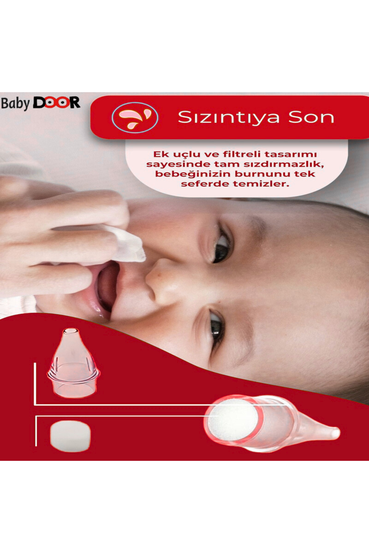babydoor Nasal Burun Aspiratörü Seti Ve 10 Adet Yedek Uç Bebek Burun Temizleyici Nazal Başlangıç Set fotoğrafı 4 (önizleme)