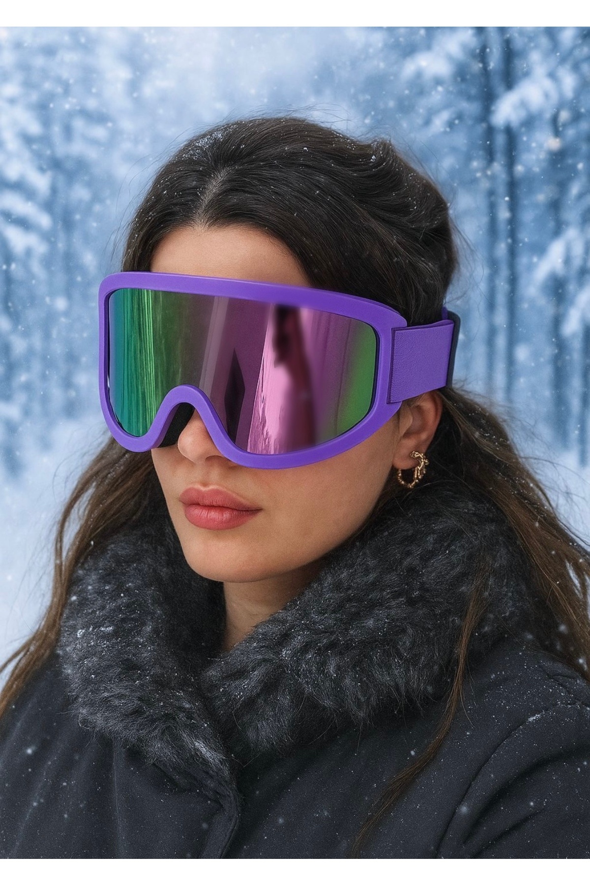 ELOSHE HOLA KAYAK GÖZLÜĞÜ / RENKLİ TASARIM SNOWBOARD GÖZLÜĞÜ KASK UYUMLU