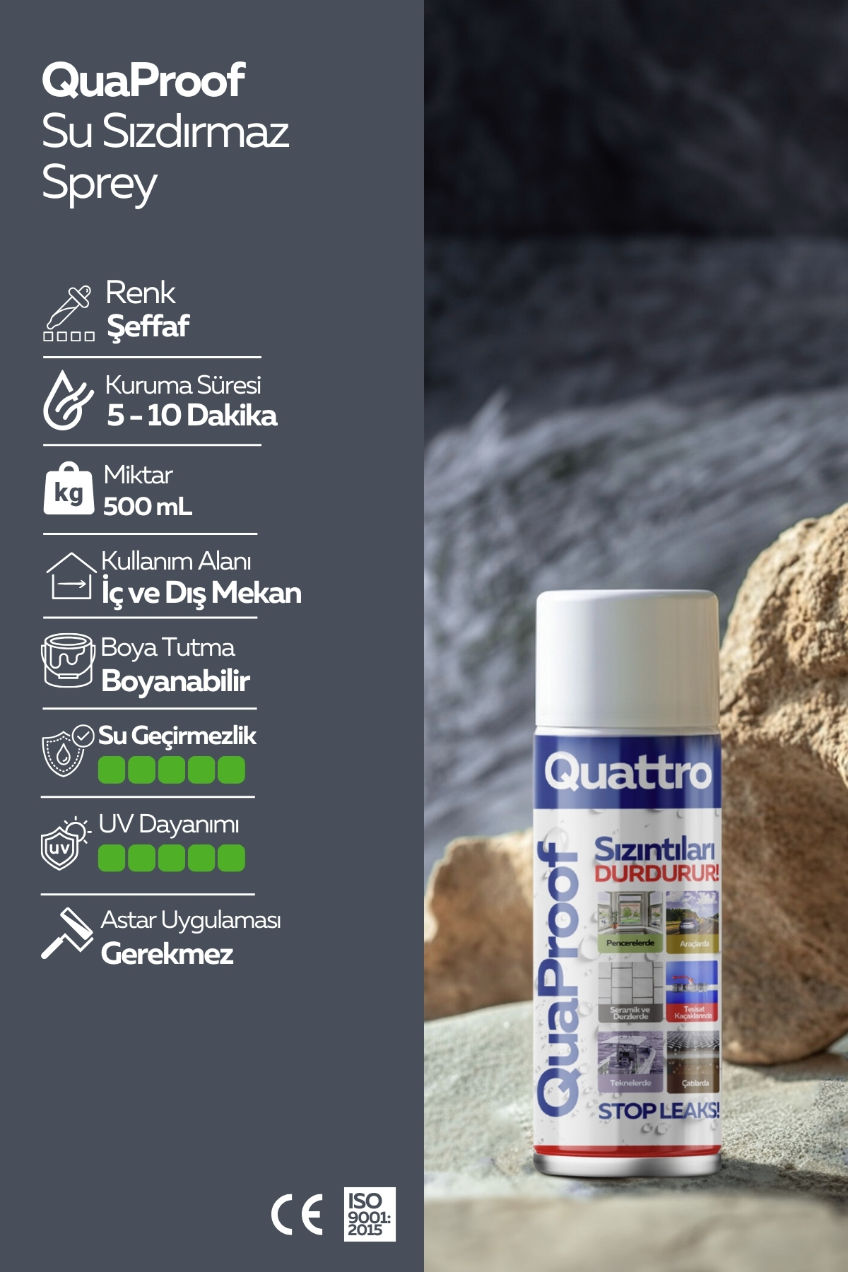 Yeykim Quattro Quattro QuaProof Su Sızdırmaz Sprey 500ml - Fiyatı