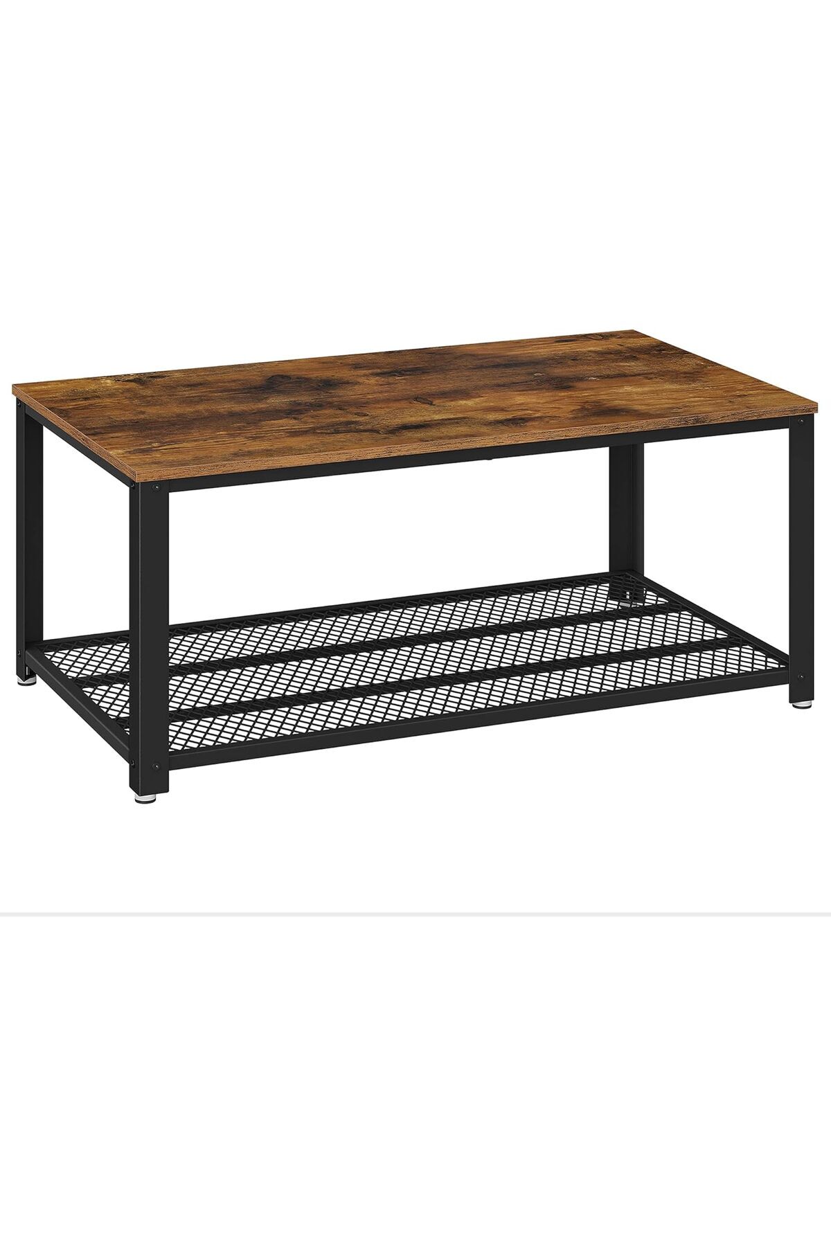 STOREMAX Sehpa, 2 Katlı Oturma Odası Masası, Raflı, Tv Masası, Metal Çerçeve, Ayarlanabilir Ayaklar, Oturma O