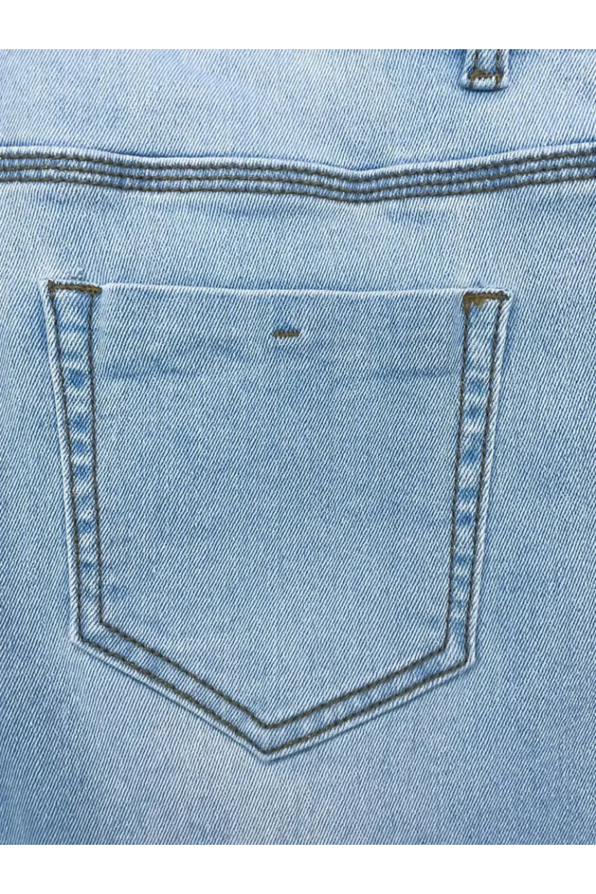 Masspera  Yüksek Bel Düğmeli Yırtık Detaylı Kot Pantolon - Görsel 5