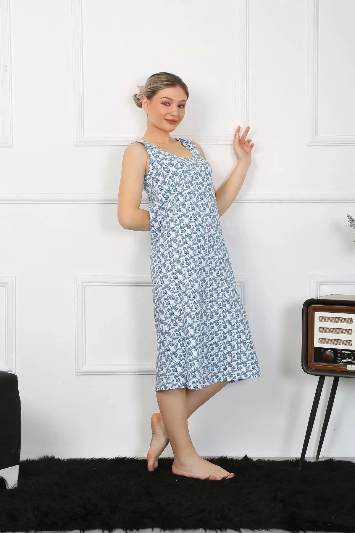 Çamaşır Kenti Kadın Kalın Askılı Penye Uzun Gecelik