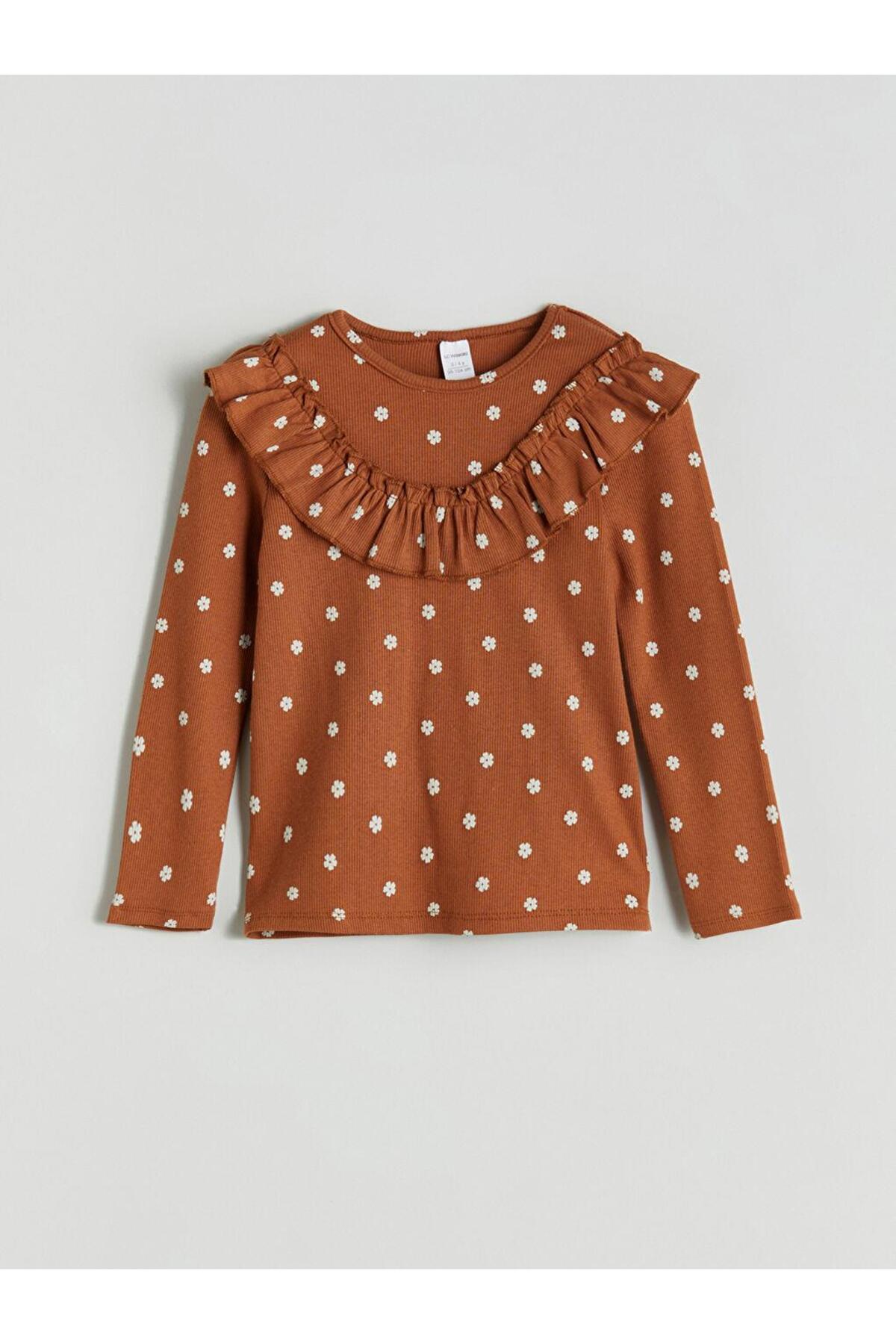 ال سی وایکیکی تی‌شرت دخترانه گلدار یقه گرد (W5)