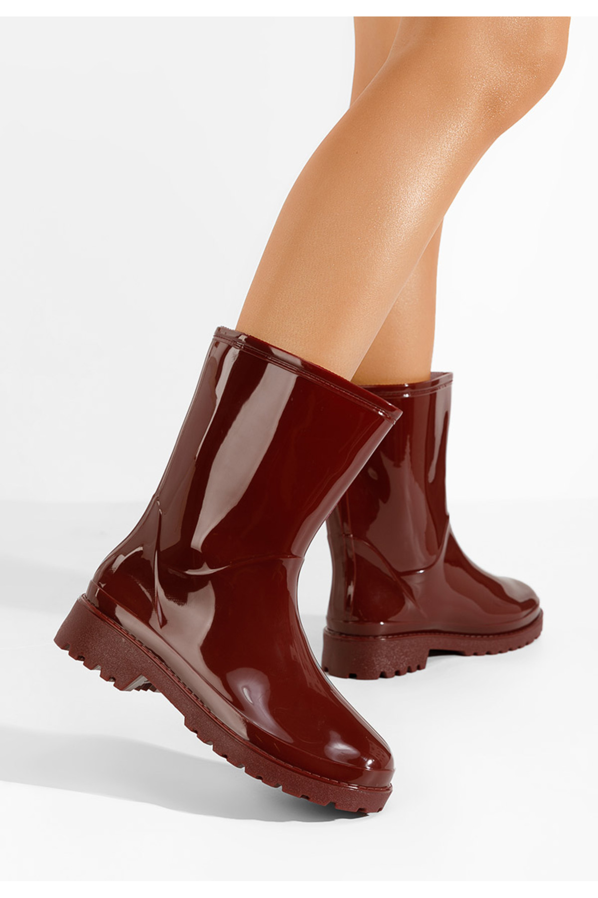 B T Shoes Bordové dámske gumáky Jalena