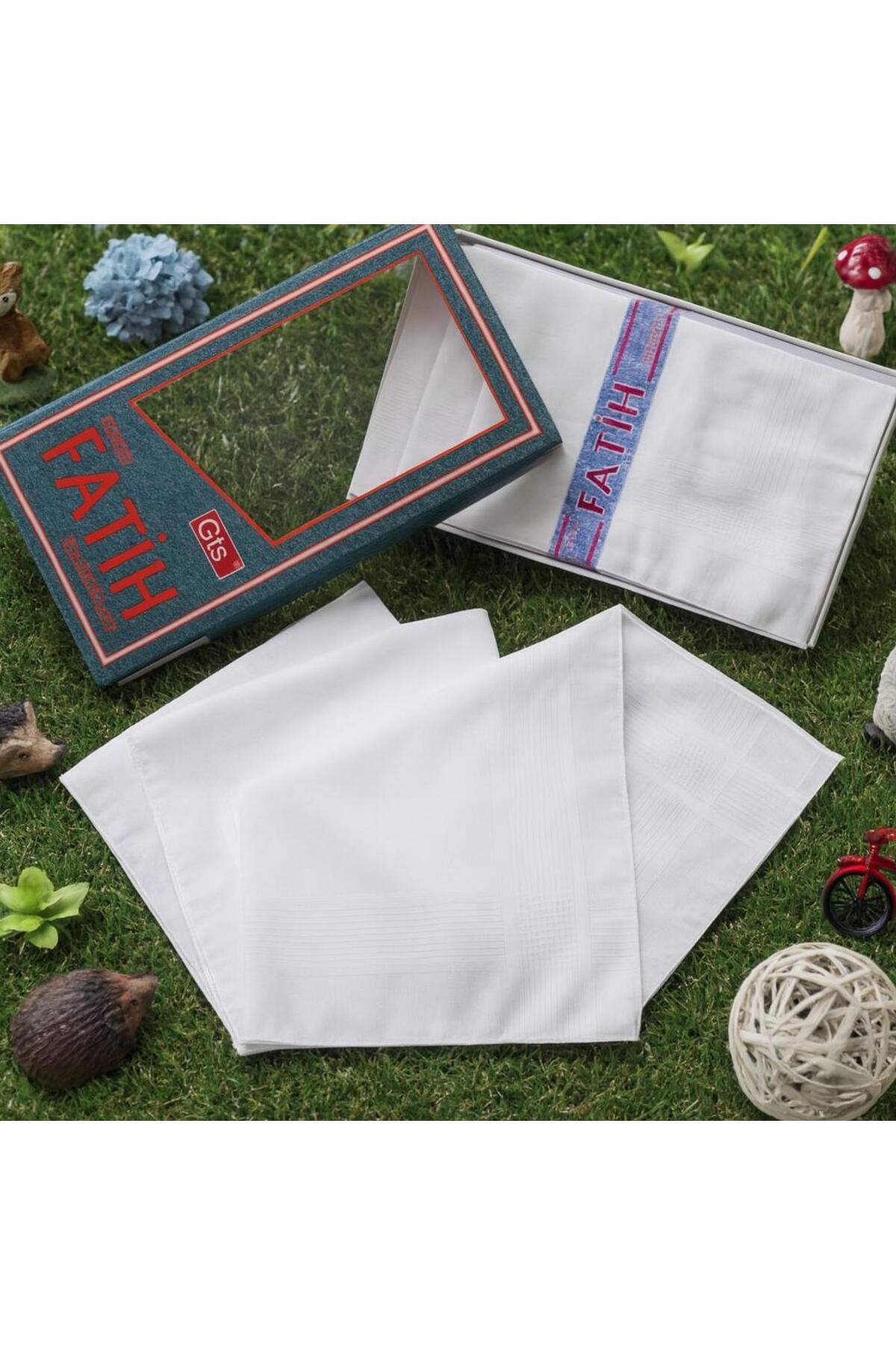 Lio20 % 100 Pamuk Kumaş 12 Adet 40 x 40 Cm Kumaş Mendil - Kişisel Temizlik Servis Bezi Hediyelik - Beyaz