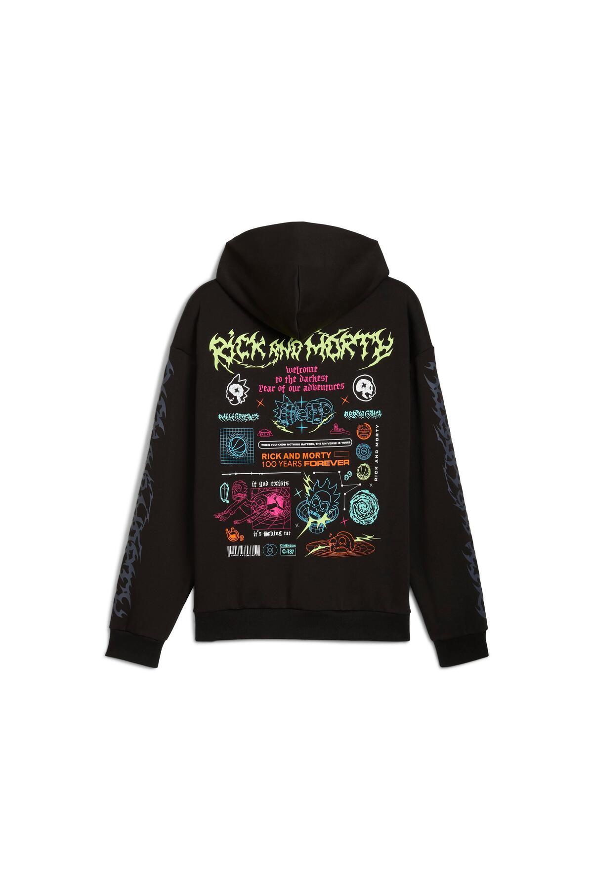 Puma Rick And Morty Hoodie Erkek Yetişkin Sweatshirt görsel 6