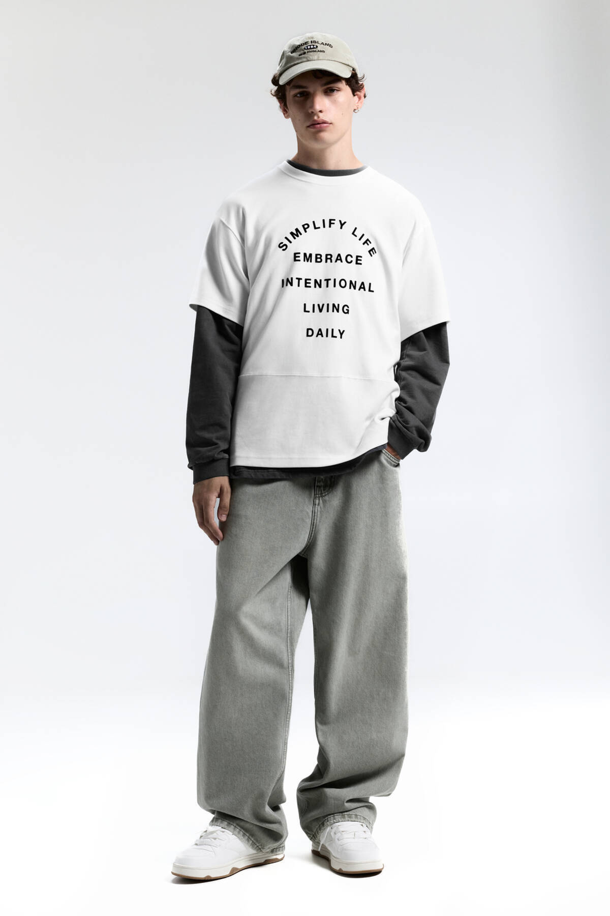 Pull Bear Short Sleeve Sweatshirt With Slogan for Men price in