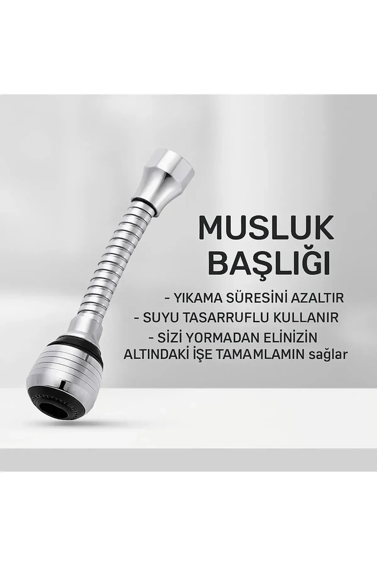 poswicon Esnek Pratik Hortumlu Musluk Başlığı Uzatma Aparatı 360° Dönebilen