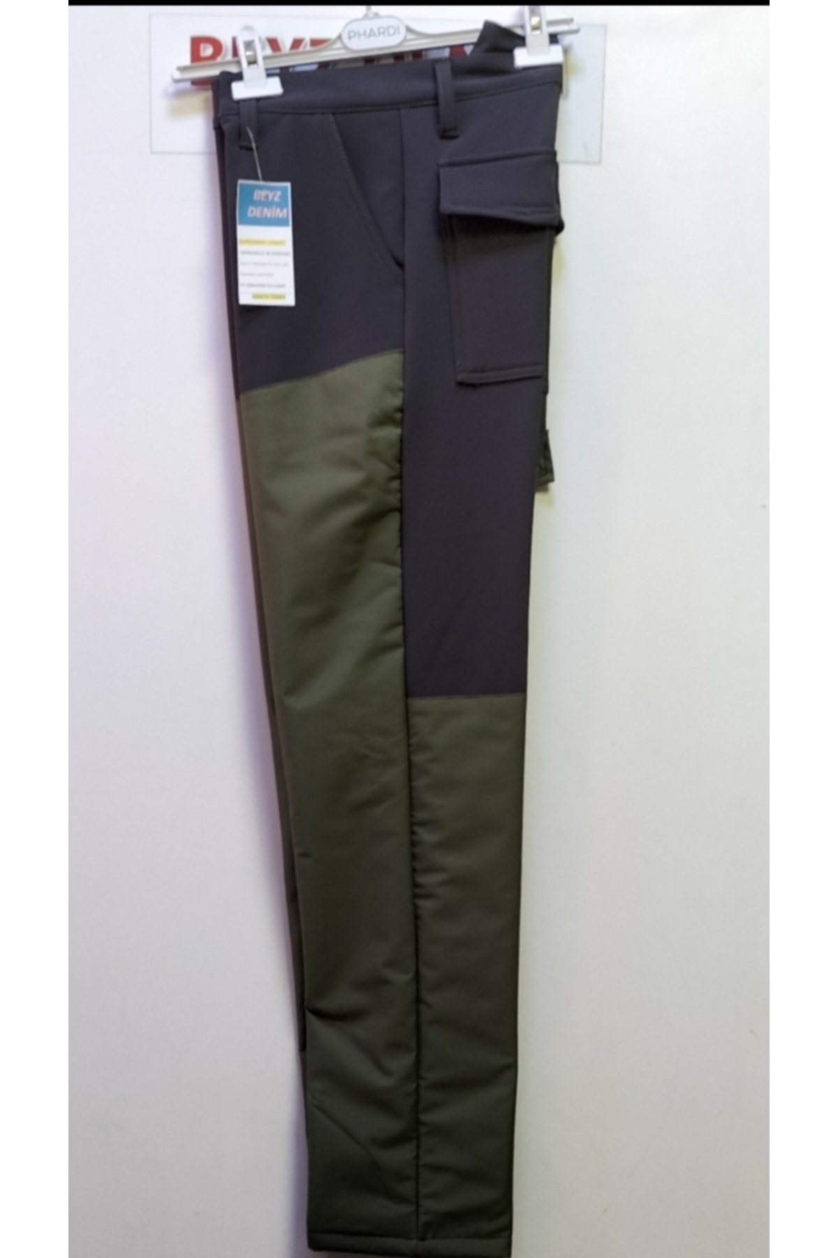 BeyzDenim Füme likralı haki polarlı su itiçi çulluk.av.avcı.yürüyüş pantolonu büyük beden görsel 2