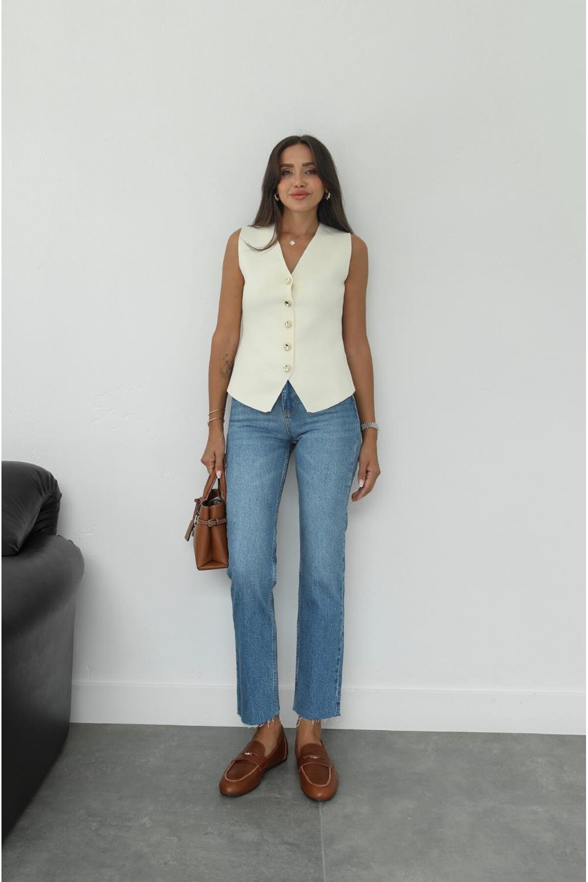 Havoş  Light Blue Boy Fit Kesik Paça Jean - Görsel 5