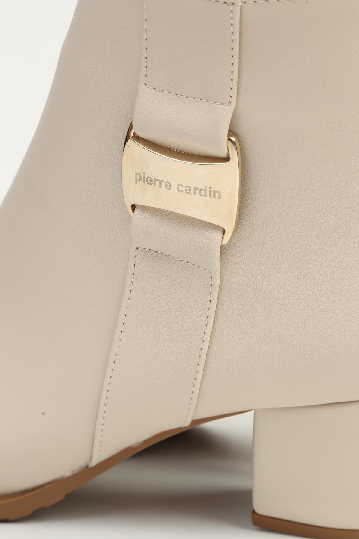 Pierre Cardin Krem Yarım Fermuarlı Bot PC-55109 görsel 4