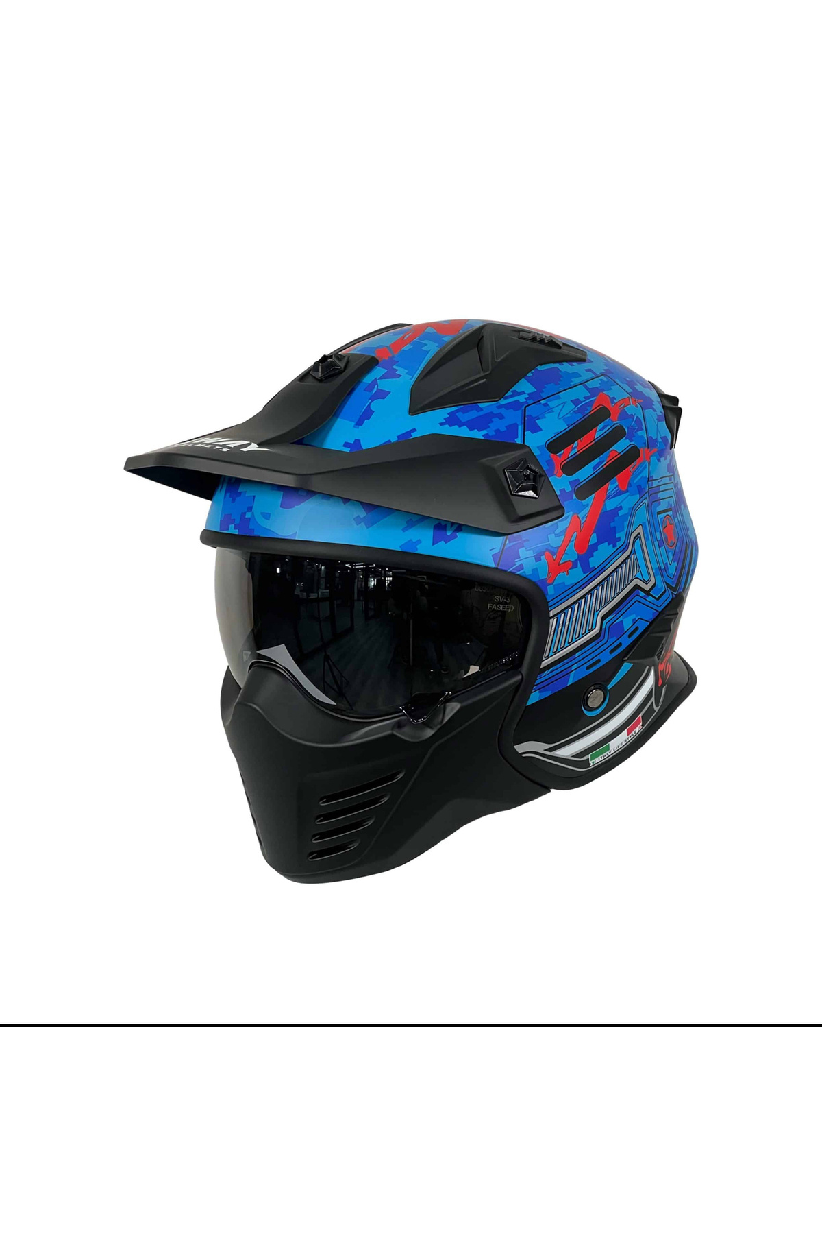 Sway SW X2 TOKYO TROOPER Blue Red Moduler Kask - Fiyatı, Yorumları