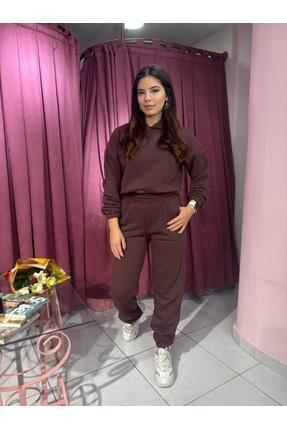 Butik Eşofman Takımı 3 İPLİK KAHVEE