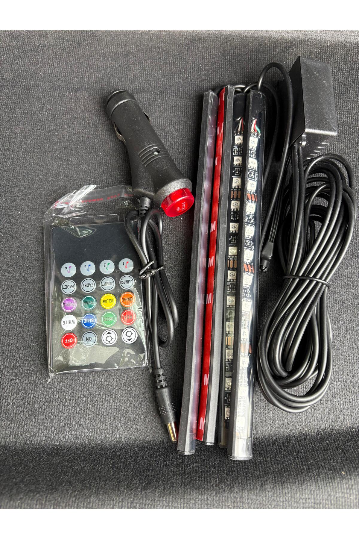 Resim TEAMCAR Genel Markalar Araç Içi Atmosfer Ambiyans Led Neon Ip Led Rgb App Kontrollü 