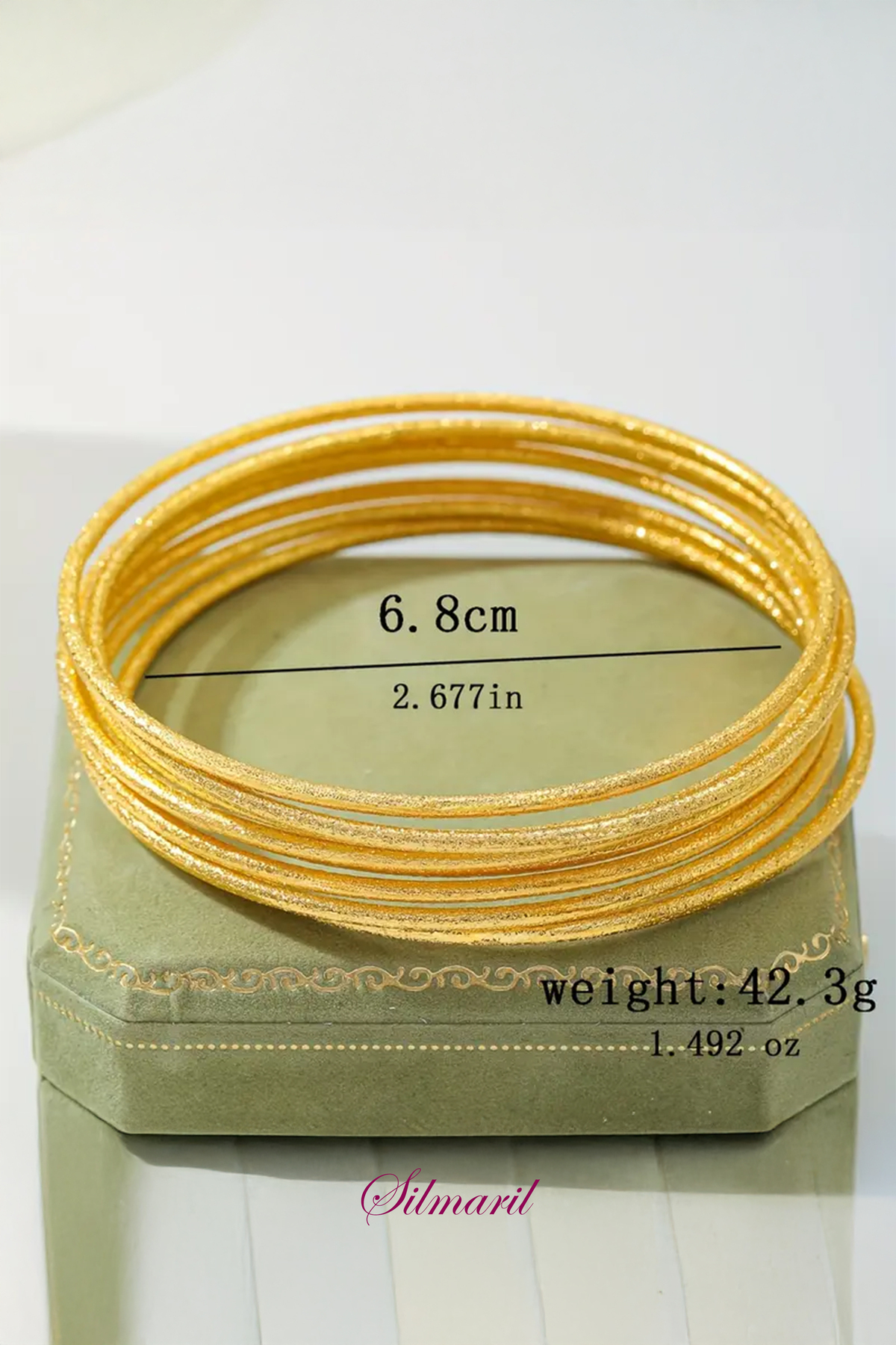 24K Altın Kaplama Simli Ajda Bilezik-Jhumka-Paslanmaz Kararmaz Çelik-Stainless Steel-Adet Fiyatıdır — Silmaril Store (3)