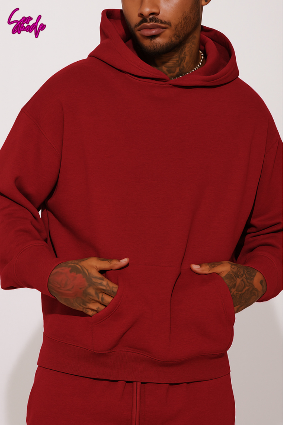 SevMode Unisex Baskısız Kapüşonlu Sweatshirt