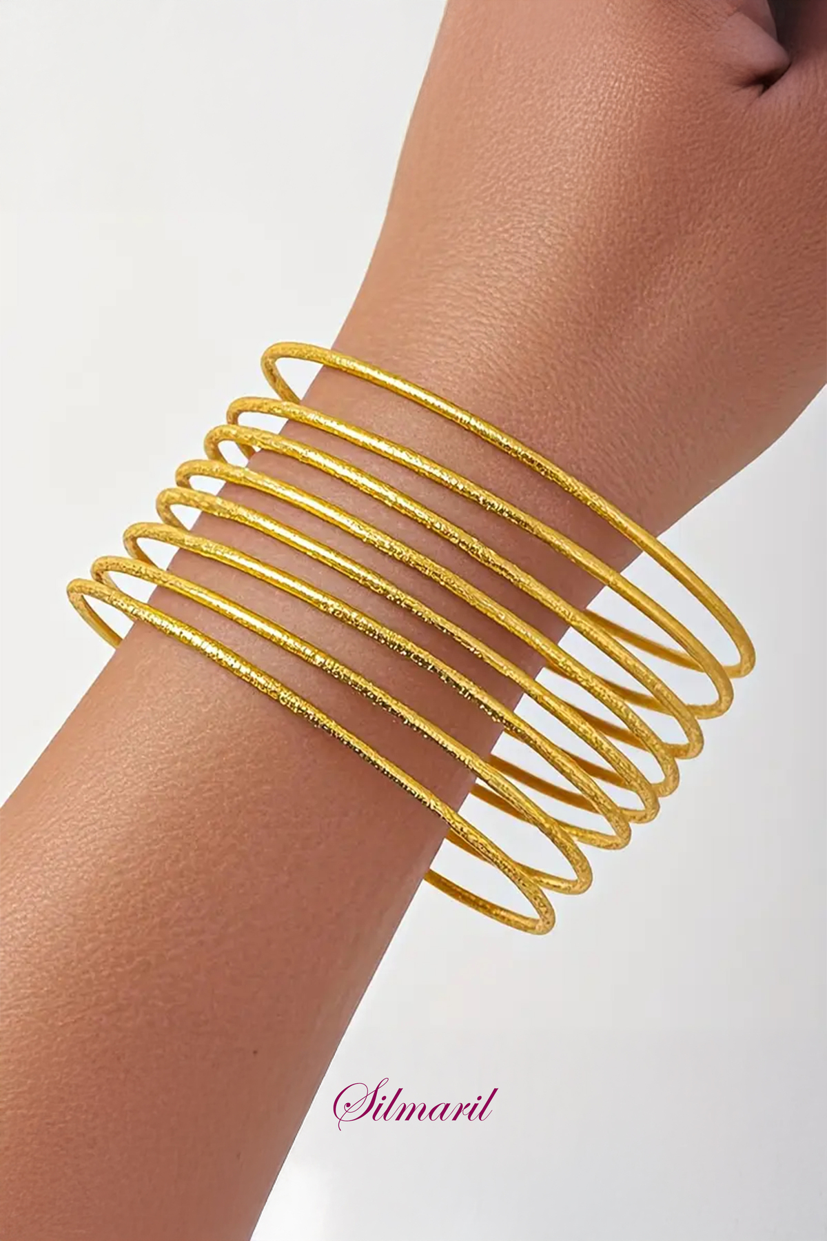24K Altın Kaplama Simli Ajda Bilezik-Jhumka-Paslanmaz Kararmaz Çelik-Stainless Steel-Adet Fiyatıdır — Silmaril Store (4)
