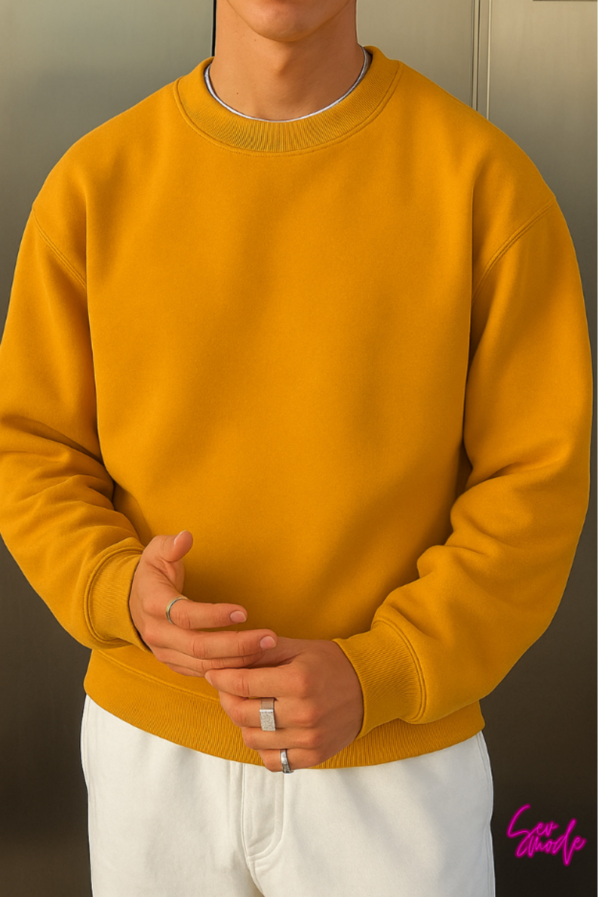 SevMode Unisex Bisiklet Yaka Sweatshirt