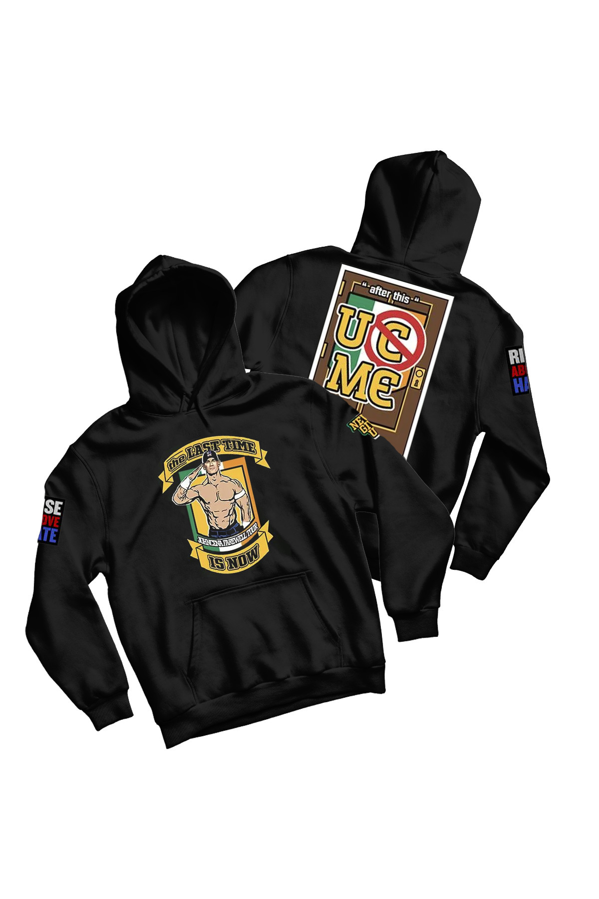 l'eivor John Cena UC ME Never Give Up Baskılı Üç İplik Kapüşonlu Sweatshirt