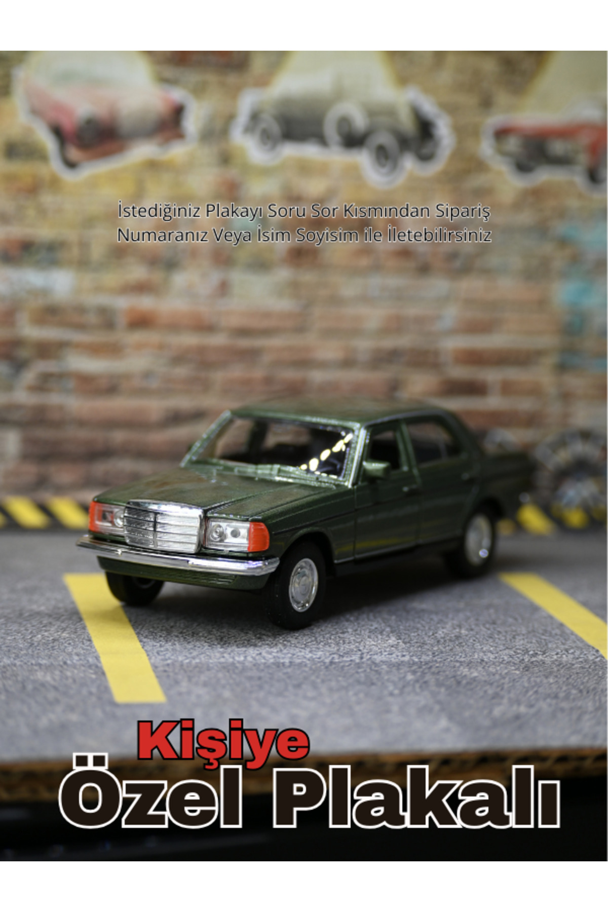 bebeym Mercedes W124 Metal Araba - Mercedes W124 Oyuncak Araba - kişiye özel plakalı