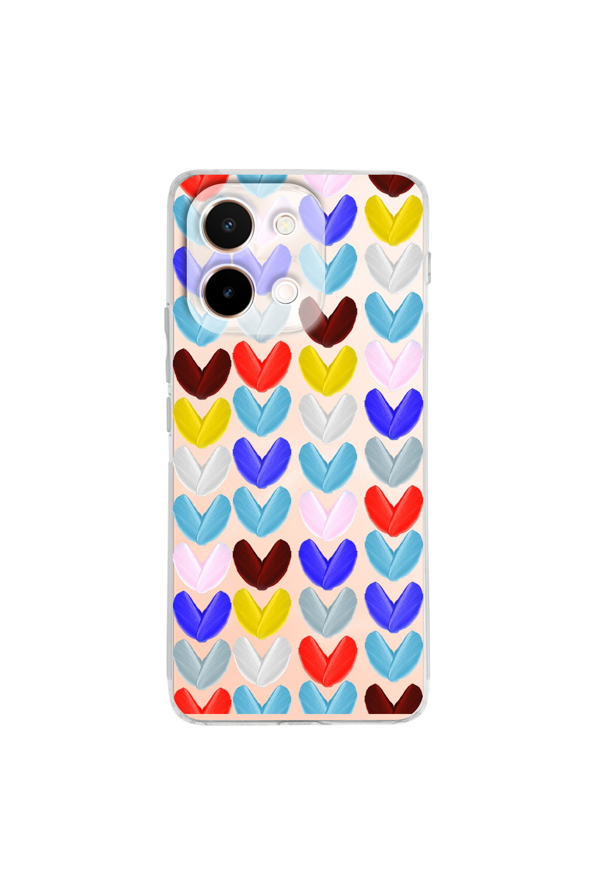 Vivo Y28 İle Uyumlu Water Color 1 Baskılı Kamera Korumalı Şeffaf Kılıf