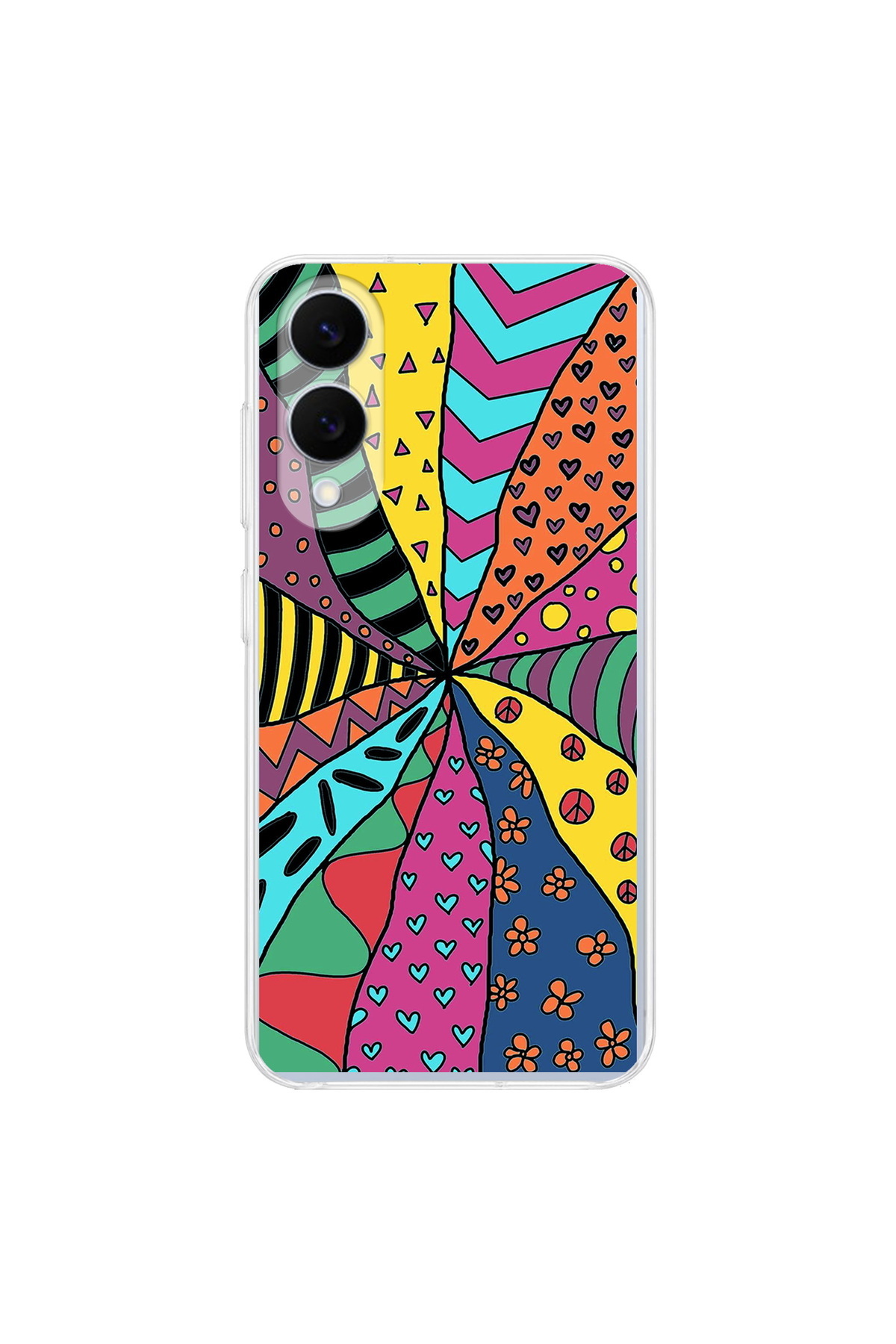 Samsung Galaxy S25 Edge İle Uyumlu Retro Color 4 Baskılı Kamera Korumalı Şeffaf Kılıf