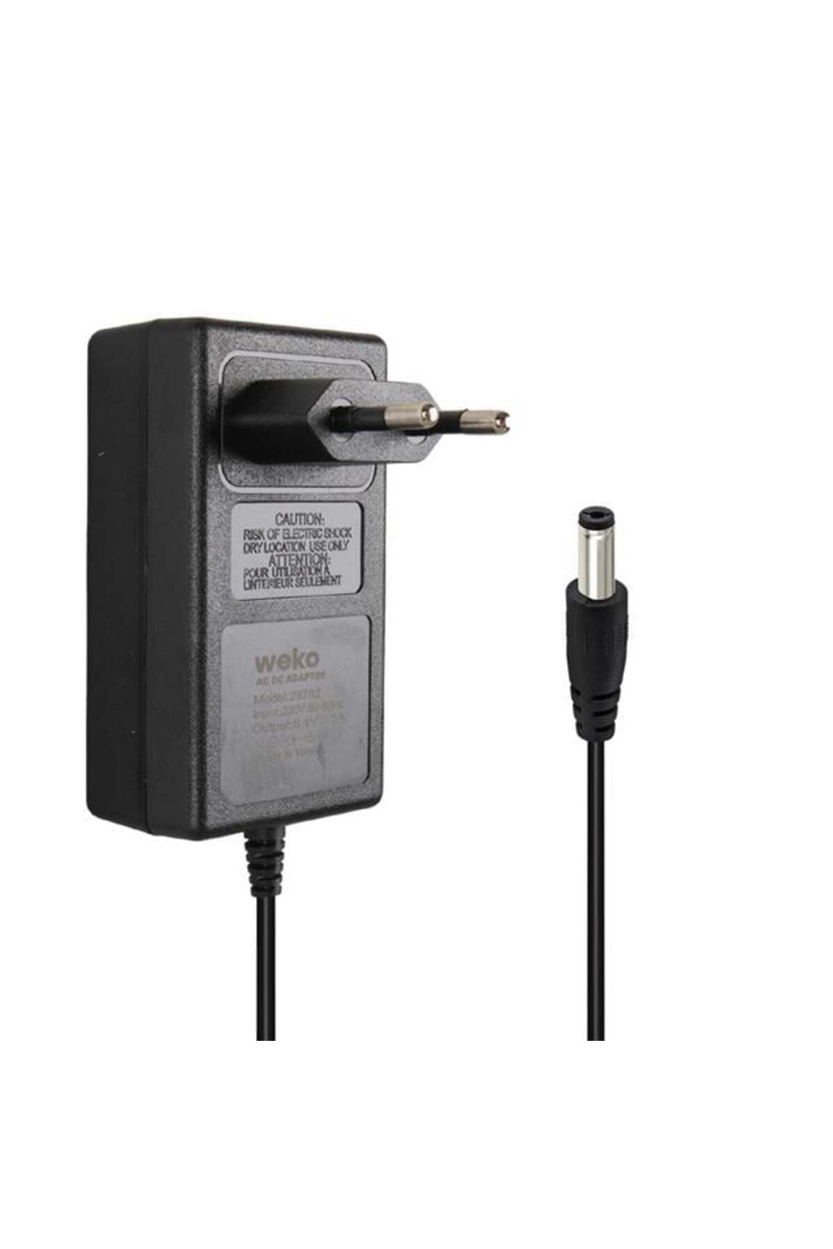 Powermaster Weko 8.4 Volt - 2 Amper 5.5X2.5Mm Uçlu Priz Tip Kırmızı Yeşil Ledli Yerli Üretim Akü Şarj Adaptörü