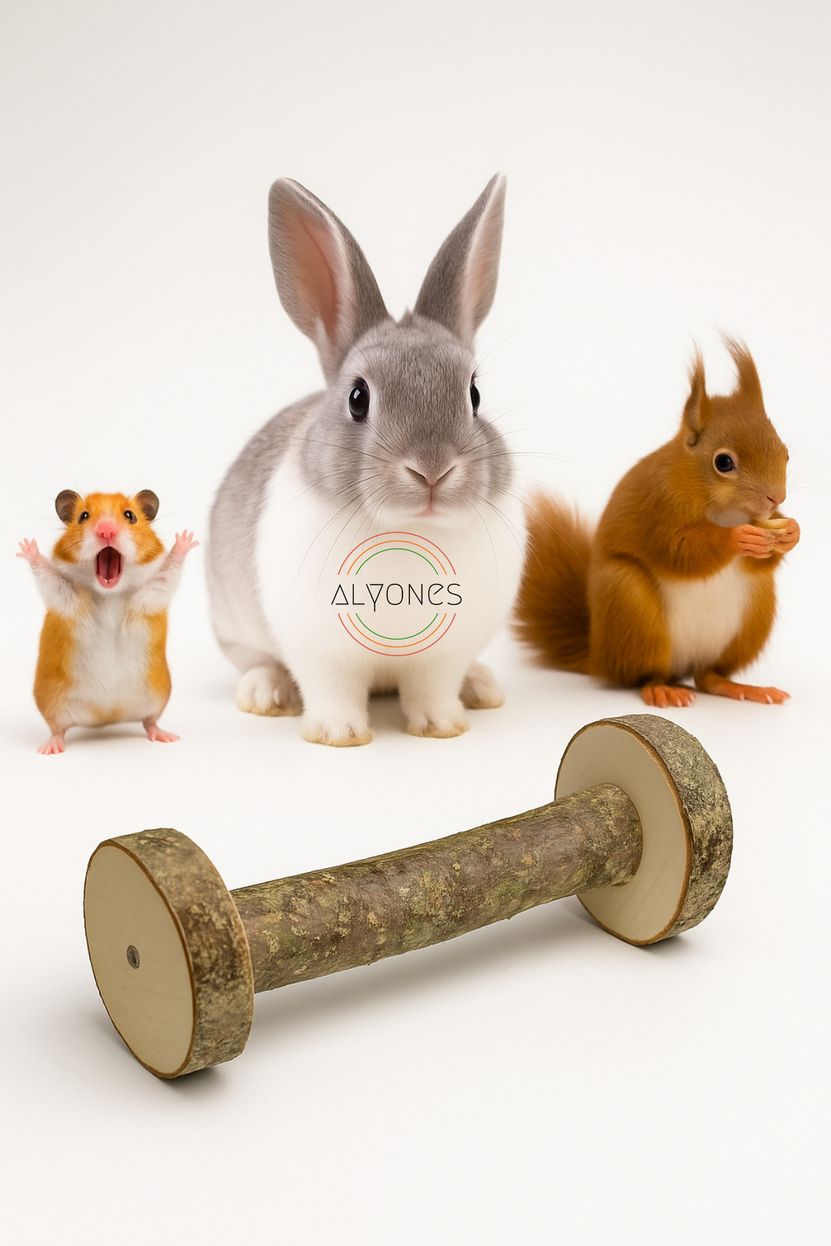 Alyones Doğal Kemirme Oyuncağı – Hamster, Tavşan ve Ginepig için Dayanıklı Yuvarlama Tasarım