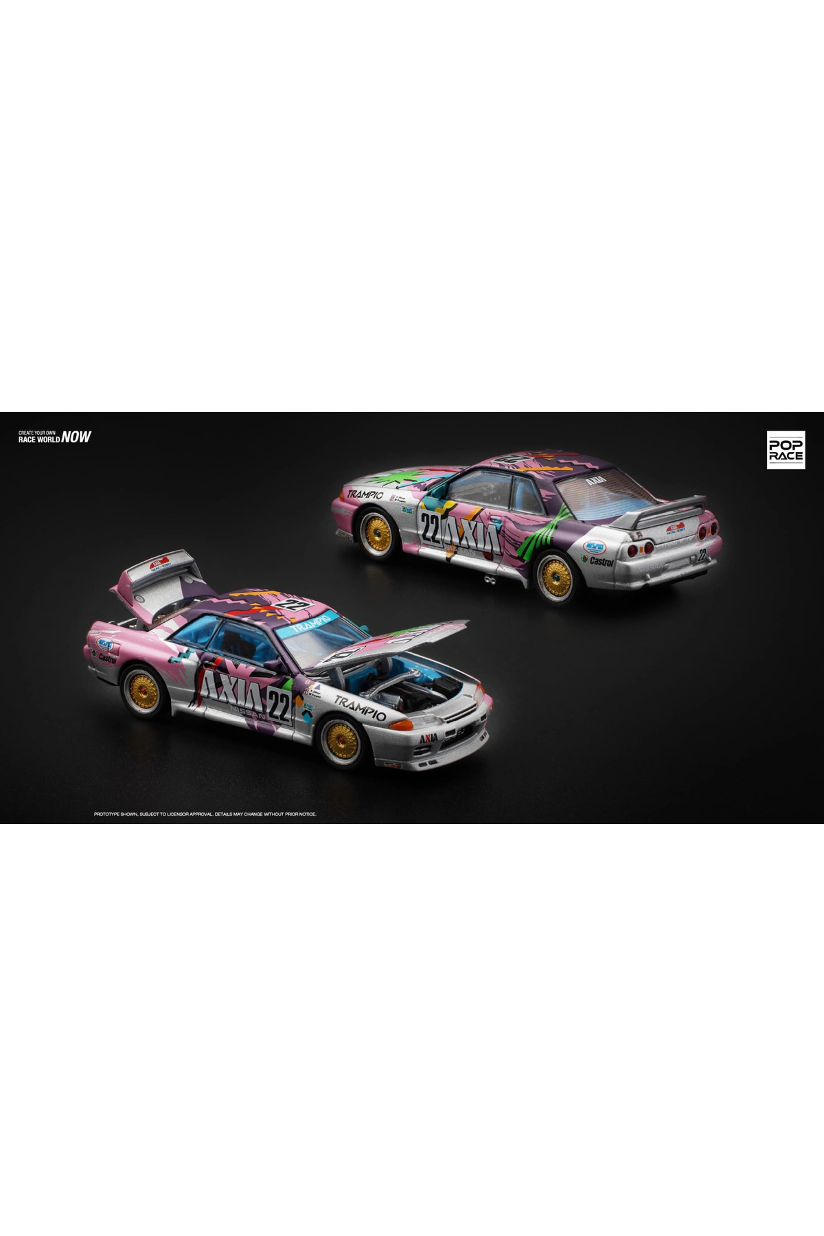 HOT WHEELS Pop Race 1/64 Nissan Skyline GTR R32 AXIA / PR64-103