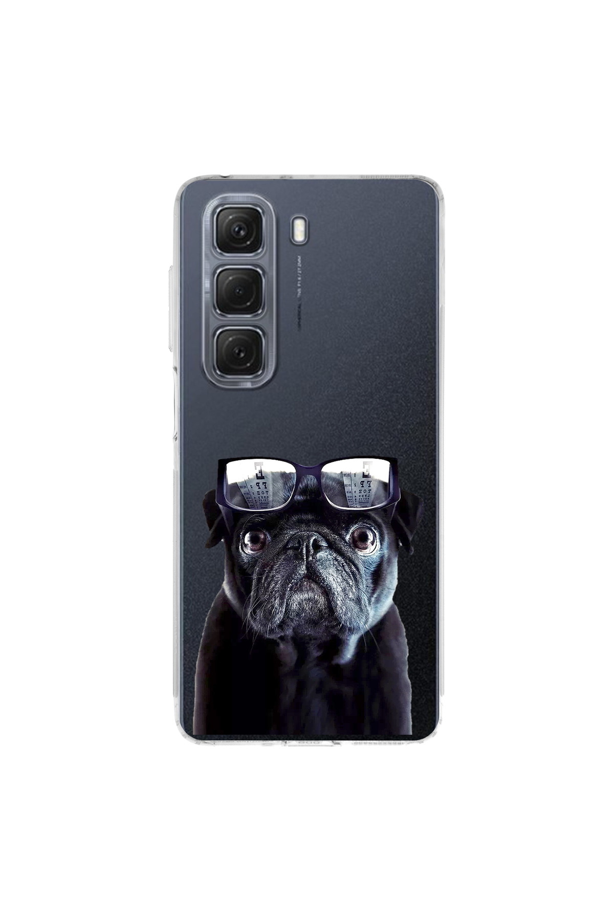 infinix Hot 50 Pro İle Uyumlu Köpek 3 Baskılı Kamera Korumalı Şeffaf Kılıf
