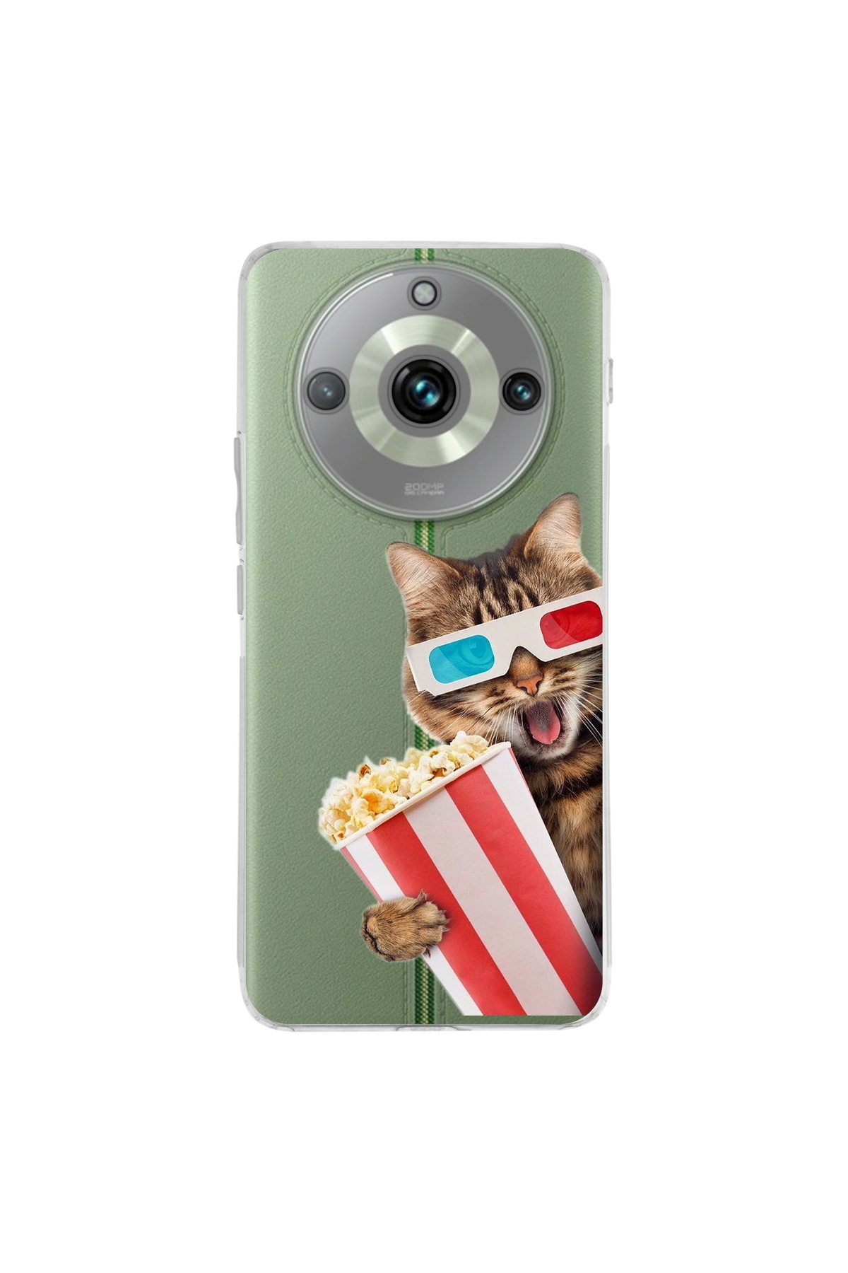 Realme 11 Pro Plusİle Uyumlu Kedi 1 Baskılı Kamera Korumalı Şeffaf Kılıf