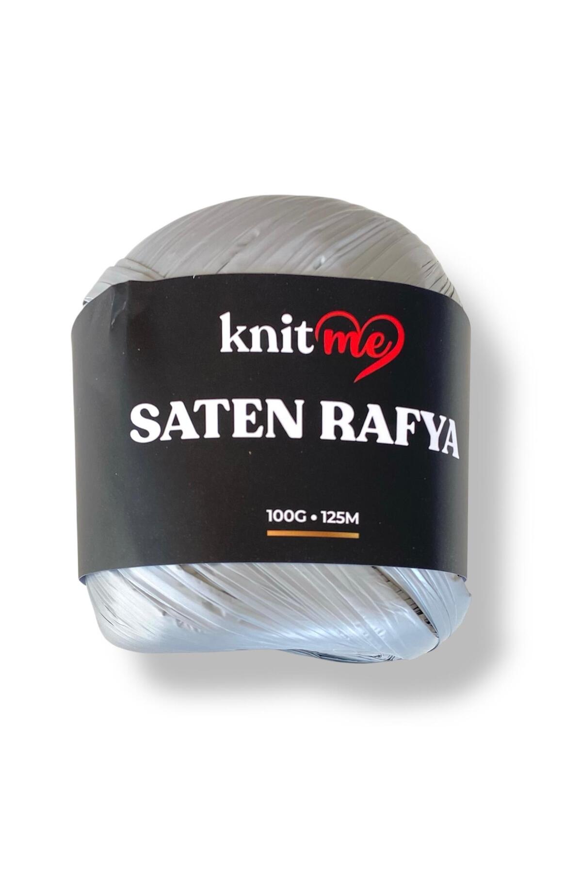 knitme Knit Me Saten Rafya-Raffia İplik 100 Gr Gümüş - Fiyatı