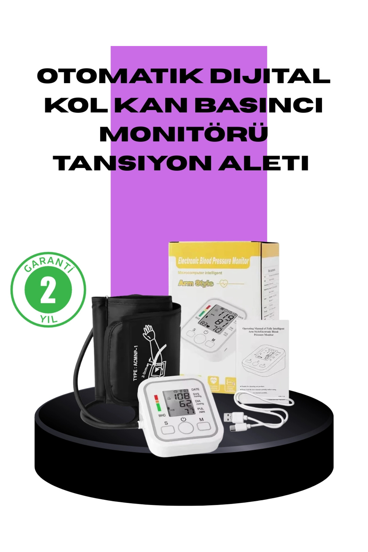 shopwave Elektronik Tansiyon Ölçer LCD Dijital Ekranlı