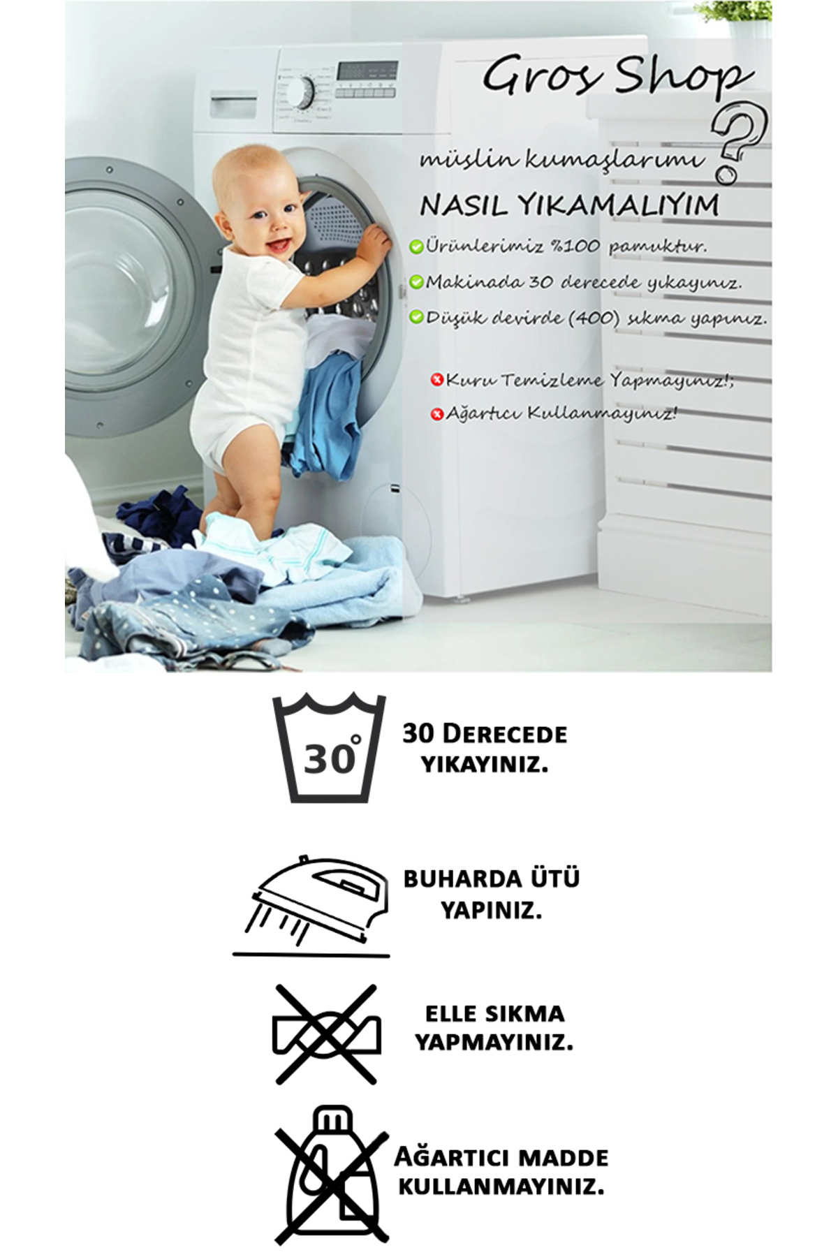 gros shop Müslin Yeni Doğan 4Katlı Organik %100Pamuk Kişiye Özgü Nakışlı Hastane Çıkış Seti-Papatya fotoğrafı 6 (önizleme)