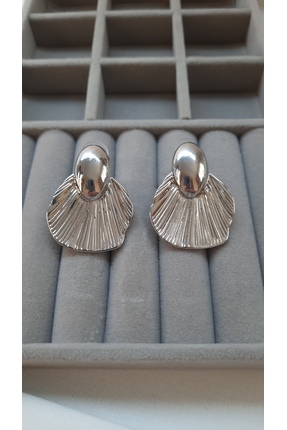 Butik Kadın Çelik Silver Küpe
