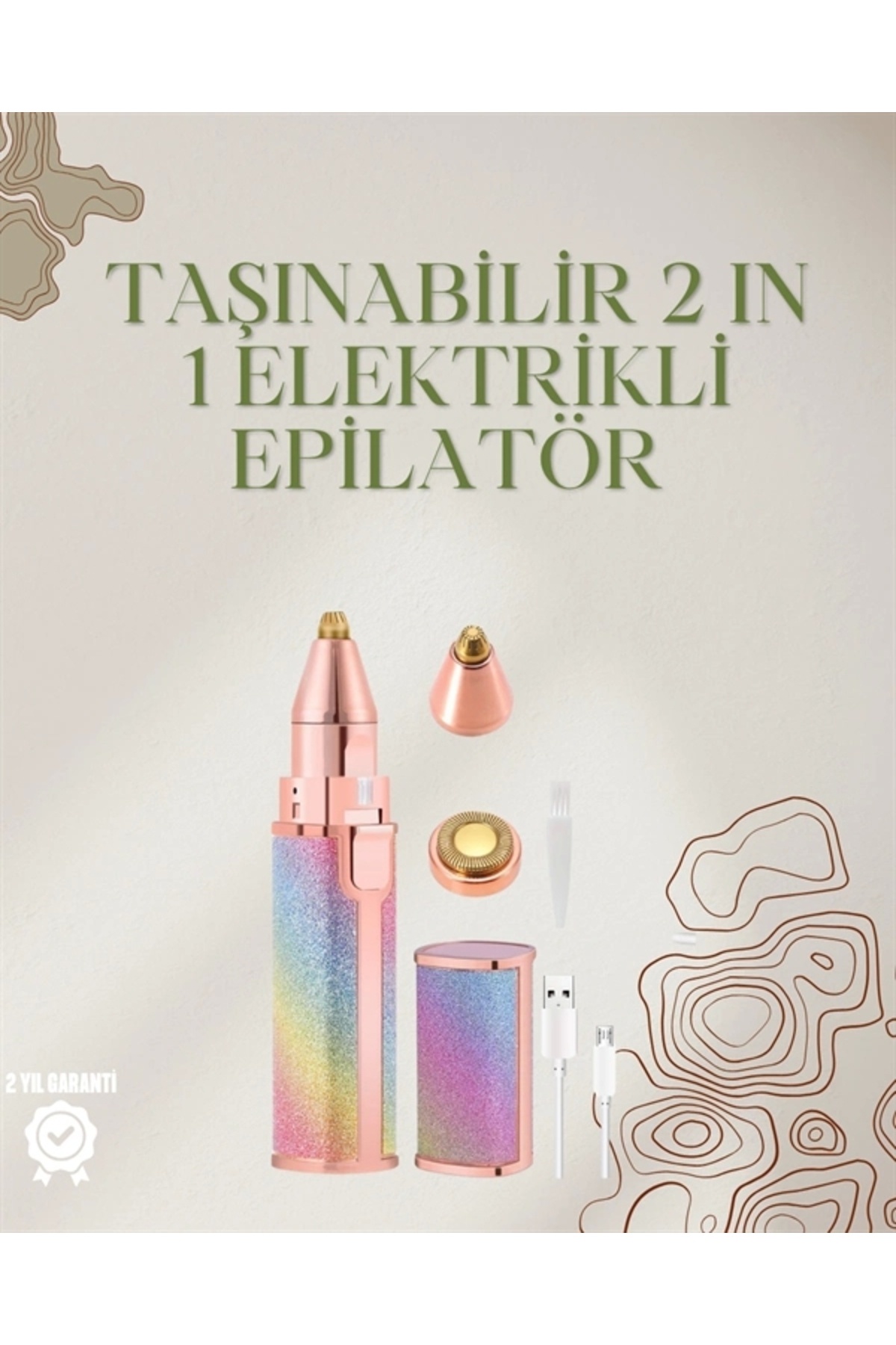 shopwave Mini Elektrikli Epilatör Cihazı – USB Şarjlı, Acısız Yüz ve Kaş Bakım Aleti