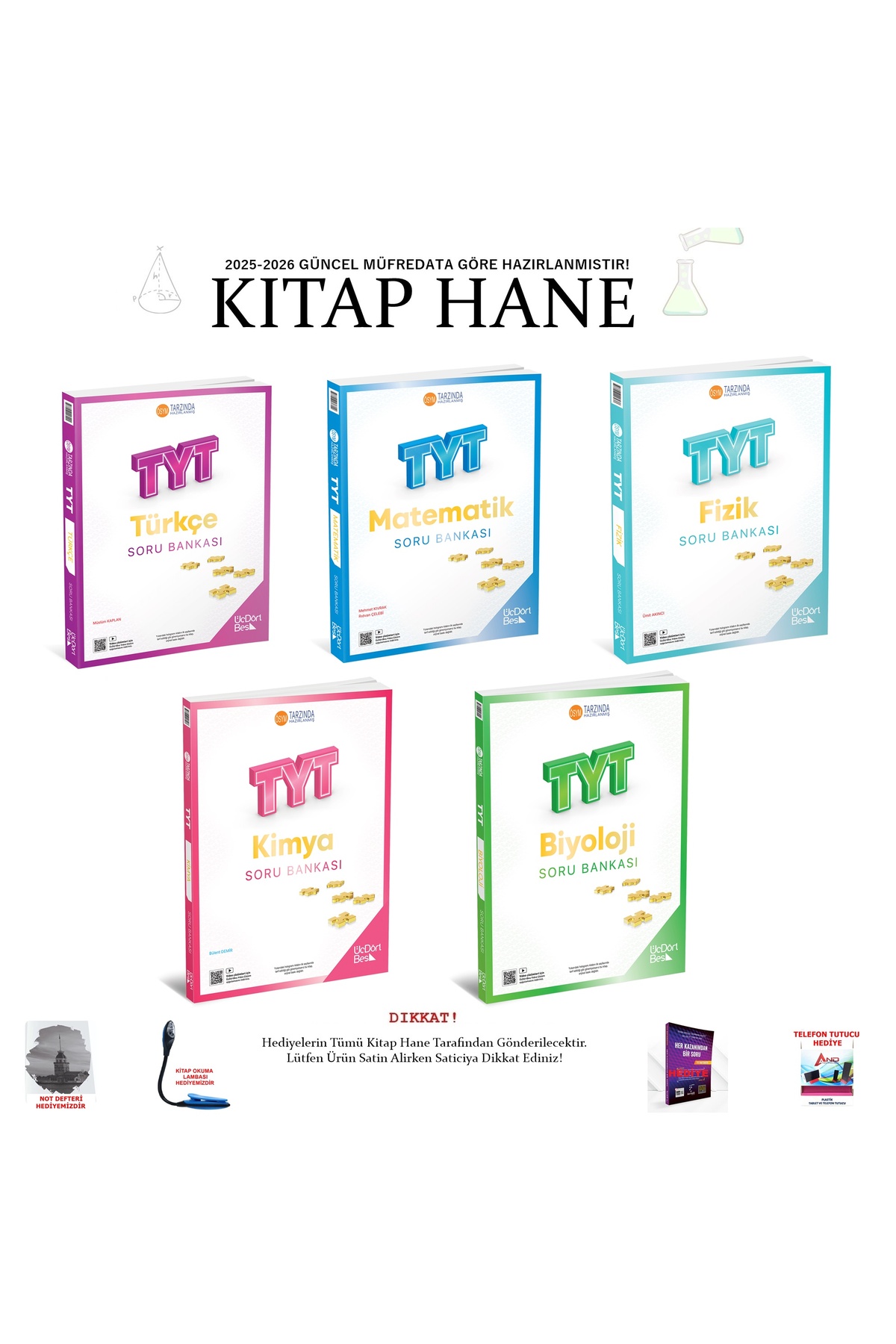 Üç Dört Beş Yayıncılık 2025-2026 TYT Tüm Dersler Soru Bankaları