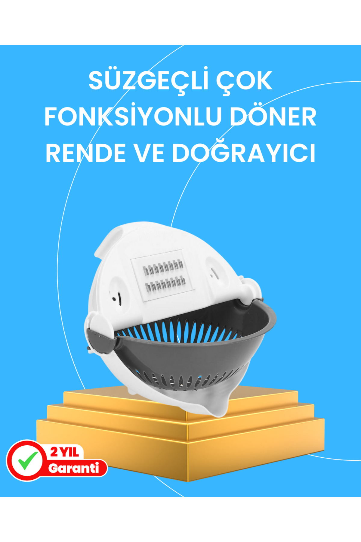 Toptan Bulurum Çok Fonksiyonlu Dilimleyici ve Süzgeçli Mutfak Aparatı