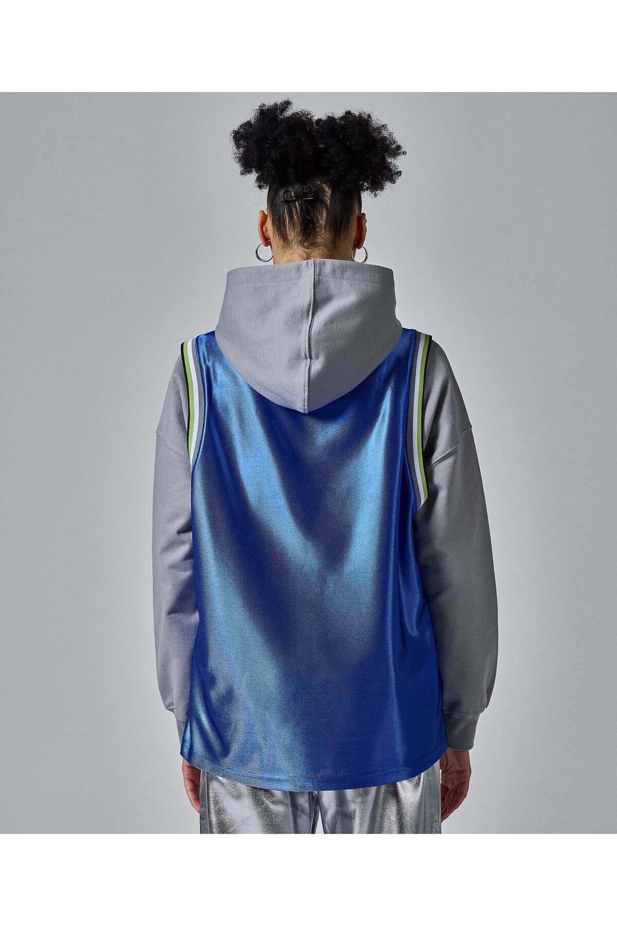 Freedom of Space 18 Jersey Hooded Sweatshirt Grey-Blue - Fiyatı