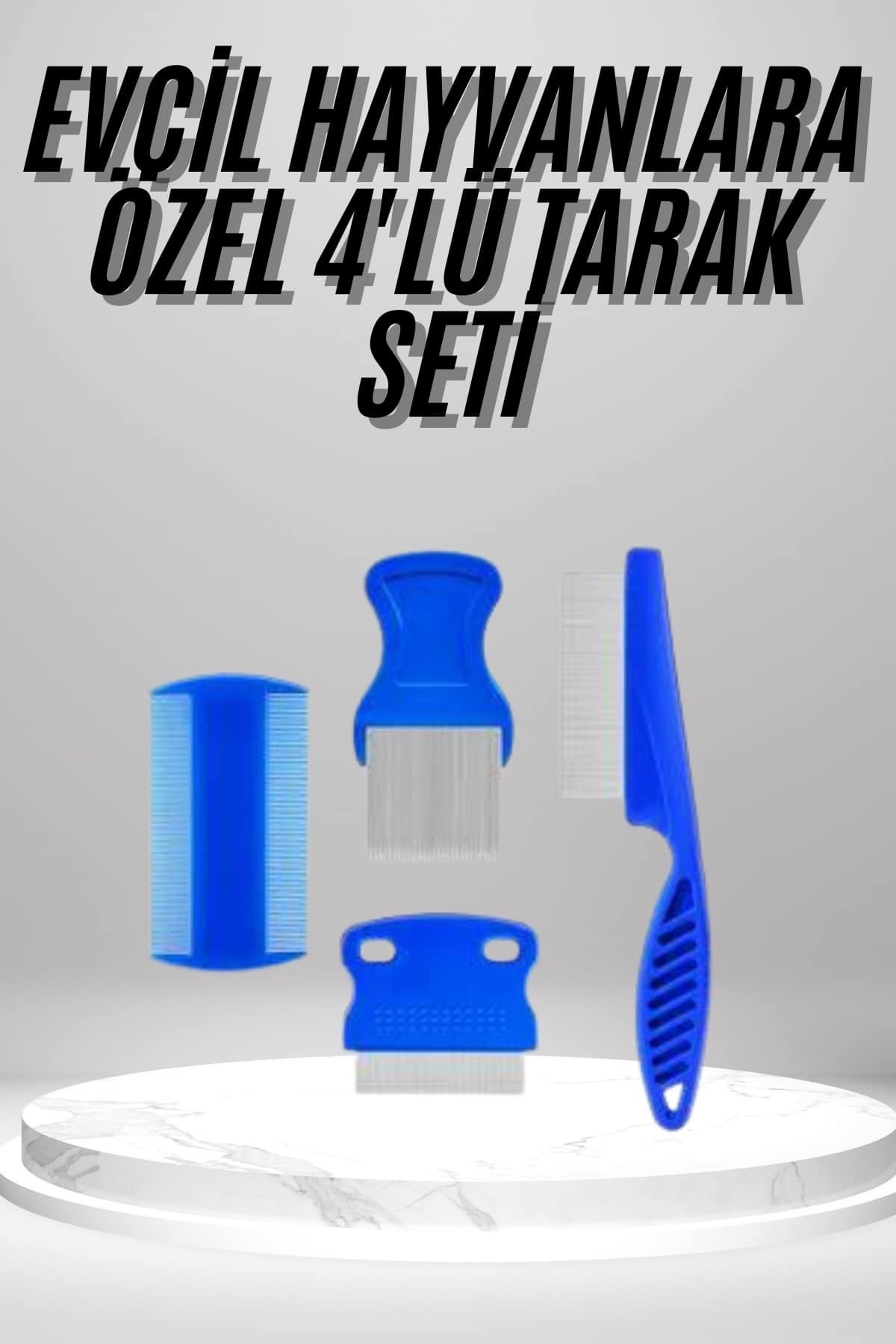 MEfty 4'lü Bit Evcil Hayvan Tarak Seti Kedi Köpek Bit Tarak Seti Pire Tarağı