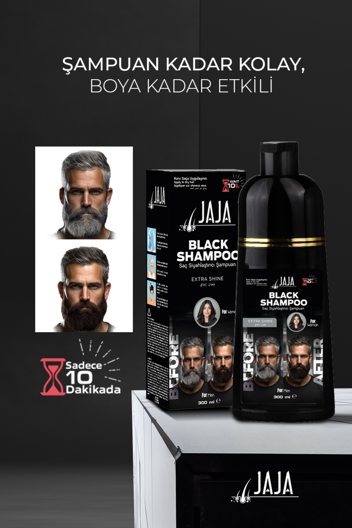 SAÇ SİYAHLAŞTIRICI ŞAMPUANI (BEYAZLAR İÇİN) 300 ML — 8684556385013-9 — تصویر 3 از 3