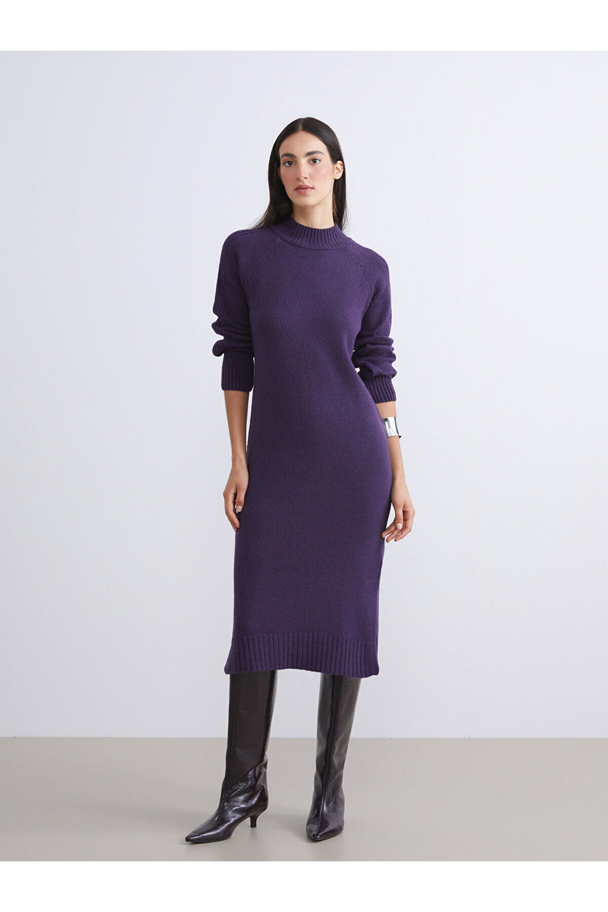 strapless open back dress Cable-Knit Long Sleeve Sweater Dress main image 0
