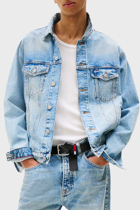 Tommy Jeans Logo Nakışlı Pamuklu Regular Fit Klasik Yaka Kot Ceket Erkek KOT ...