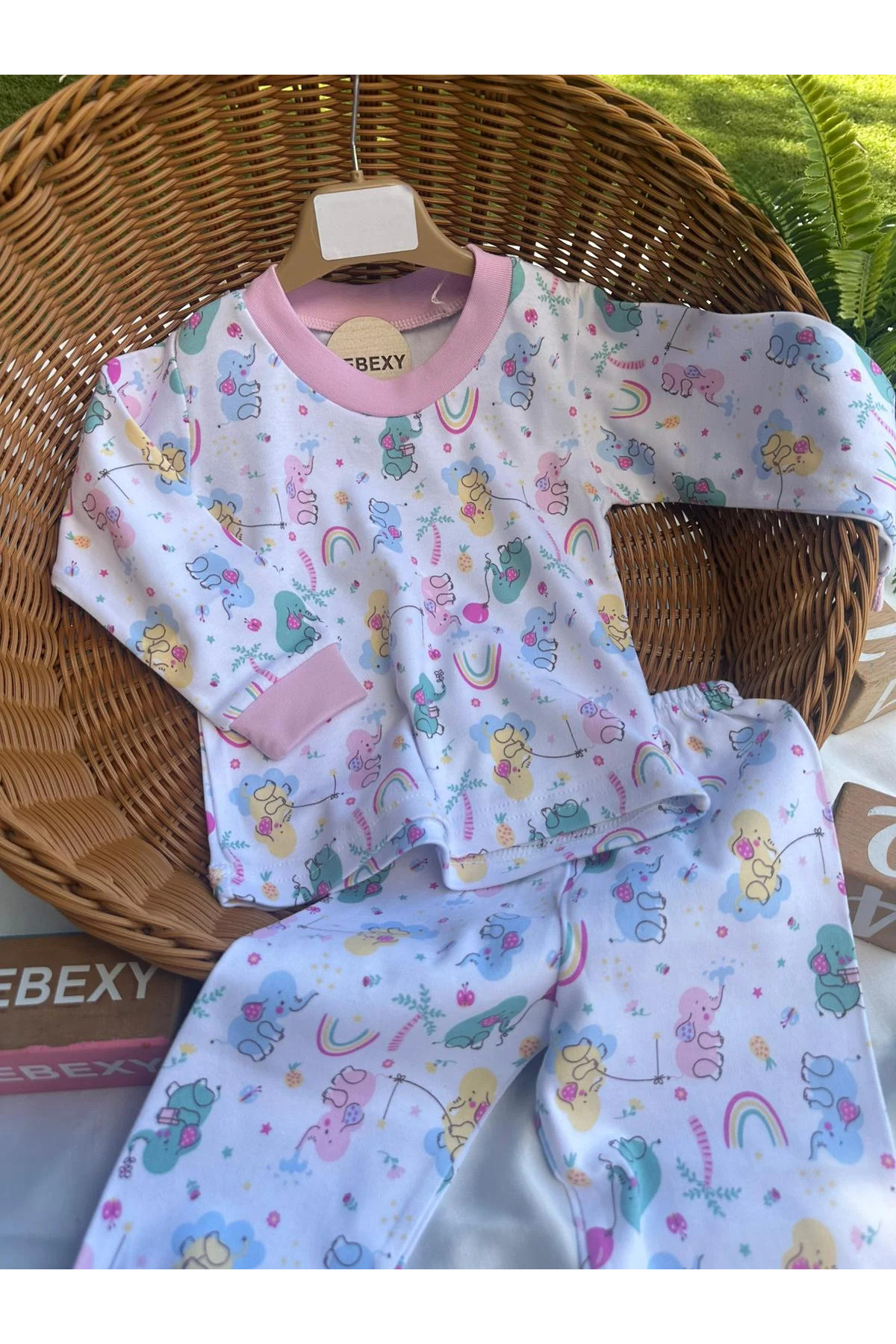 BEBEXY BUTİK Sevimli Fil Pijama Takımı Pembe fotoğrafı 2 (önizleme)