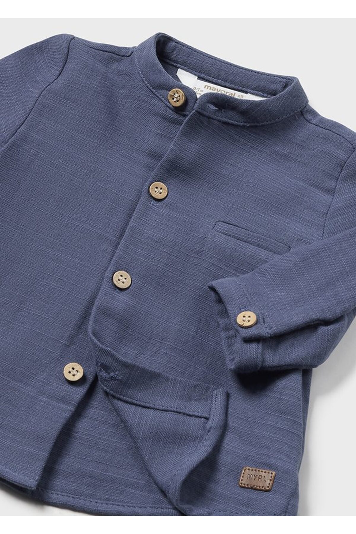 Mayoral Erkek Bebek Mao Yakalı Gömlek Lacivert fotoğrafı 2 (önizleme)