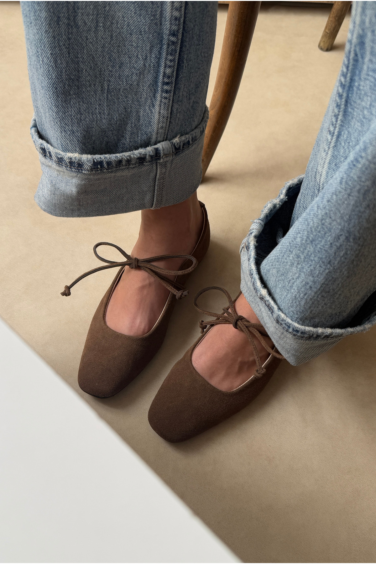 Mupa Shoes Kadın Babet ACI KAHVE SÜET görsel 2
